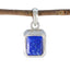 Lapis Lazuli Dainty French Silver Solitaire Blue Pendant