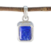 Lapis Lazuli Dainty French Silver Solitaire Blue Pendant