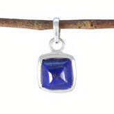 Lapis Lazuli Dainty Italian 92.5 Silver Solitaire Blue Pendant