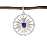 Lapis Lazuli Whisper-thin Italian Sterling Silver Solitaire Blue Pendant