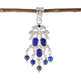 Lapis Lazuli Featherlight Indian 92.5 Silver multiple Blue Pendant