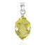 Lemon Quartz Statement Latin American 925 Silver Solitaire Yellow Pendant