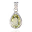 Lemon Quartz Featherlight Turkish Sterling Silver Solitaire Yellow Pendant