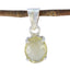 Lemon Quartz Dainty Spanish 92.5 Silver Solitaire Yellow Pendant