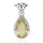 Lemon Quartz Featherlight Mexican 92.5 Silver Solitaire Yellow Pendant