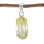 Lemon Quartz Eye-catching Moroccan Silver Solitaire Yellow Pendant