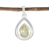 Lemon Quartz Delicate German Sterling Silver Solitaire Yellow Pendant