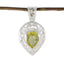 Lemon Quartz Statement French Sterling Silver Solitaire Yellow Pendant