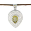 Lemon Quartz Statement French Sterling Silver Solitaire Yellow Pendant