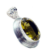 Lemon Quartz Chunky Moroccan 92.5 Silver Solitaire Nora Rope-Wire Yellow Pendant Jewellery