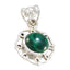 Malachite Featherlight Russian 925 Silver Solitaire Green Pendant