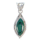 Malachite Eye-catching American 92.5 Silver Solitaire Green Pendant
