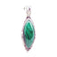 Malachite Edgy Latin American 925 Silver Solitaire Green Pendant