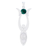 Malachite Tiny Italian 925 Silver Solitaire Green Pendant