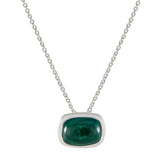 Malachite Classic Italian Sterling Silver Solitaire Green Pendant