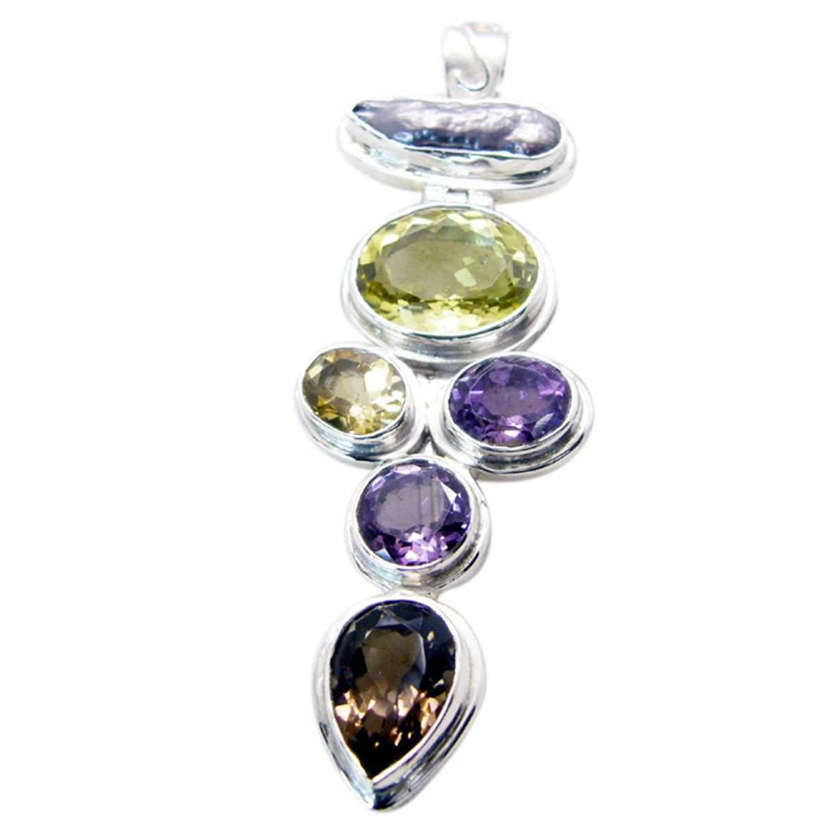 Pearl Chunky Mexican 925 Silver multiple White Pendant