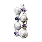 Mother of Pearl Chunky Turkish 92.5 Silver multiple White Pendant