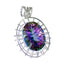 Mystic Quartz Statement Russian Silver Solitaire multicolor Pendant