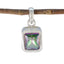 Mystic Quartz Dainty German Sterling Silver Solitaire multicolor Pendant