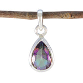 Mystic Quartz Elegant Japanese Sterling Silver Solitaire multicolor Pendant