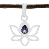 Mystic Quartz Elegant Japanese Sterling Silver Solitaire multicolor Pendant