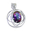 Mystic Quartz Statement Egyptian 92.5 Silver Solitaire multicolor Pendant
