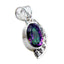 Mystic Quartz Statement Turkish Silver Solitaire multicolor Pendant