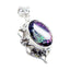 Mystic Quartz Statement Latin American 925 Silver Solitaire multicolor Pendant