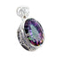 Mystic Quartz Statement Turkish Silver Solitaire multicolor Pendant