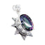 Mystic Quartz Statement Russian Silver Solitaire multicolor Pendant