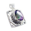 Mystic Quartz Statement American 925 Silver Solitaire multicolor Pendant