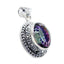 Mystic Quartz Statement Russian Sterling Silver Solitaire multicolor Pendant