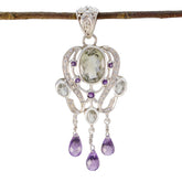 Multi Stone Essential Afrikanischer Sterling Silber Mehrfarbiger Anhänger