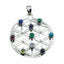 Multi Stone Statement Italian 925 Silver Navratna multicolor Pendant