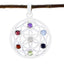 Multi Stone Edgy Italian Sterling Silver multiple multicolor Pendant