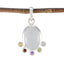 Multi Stone Delicate Moroccan 92.5 Silver Hexa multicolor Pendant