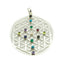 Multi Stone Chunky Spanish 925 Silver multiple multicolor Pendant