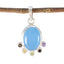 Multi Stone Delicate American 925 Silver Hexa multicolor Pendant