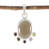 Multi Stone Delicate Russian Sterling Silver Hexa multicolor Pendant
