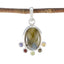 Multi Stone Delicate Egyptian 92.5 Silver Hexa multicolor Pendant