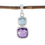 Multi Stone Whisper-thin Turkish 92.5 Silver Toi et Moi multicolor Pendant