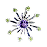 Multi Stone Essential Moroccan 925 Silver multiple multicolor Pendant