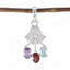 Multi Stone Featherlight Turkish Silver Trilogy multicolor Pendant