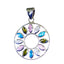 Multi Stone Featherlight Russian 92.5 Silver multiple multicolor Pendant