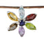 Multi Stone Whisper-thin Turkish Sterling Silver Hepta multicolor Pendant