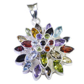 Multi Stone Statement Latin American 925 Silver multiple multicolor Pendant