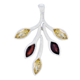 Multi Stone Eye-catching Mexican Sterling Silver Penta multicolor Pendant