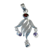Multi Stone Essential Egyptian 925 Silver quarter multicolor Pendant