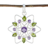 Multi Stone Edgy Turkish 92.5 Silver multiple multicolor Pendant