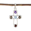 Multi Stone Dainty Moroccan 92.5 Silver quarter multicolor Pendant